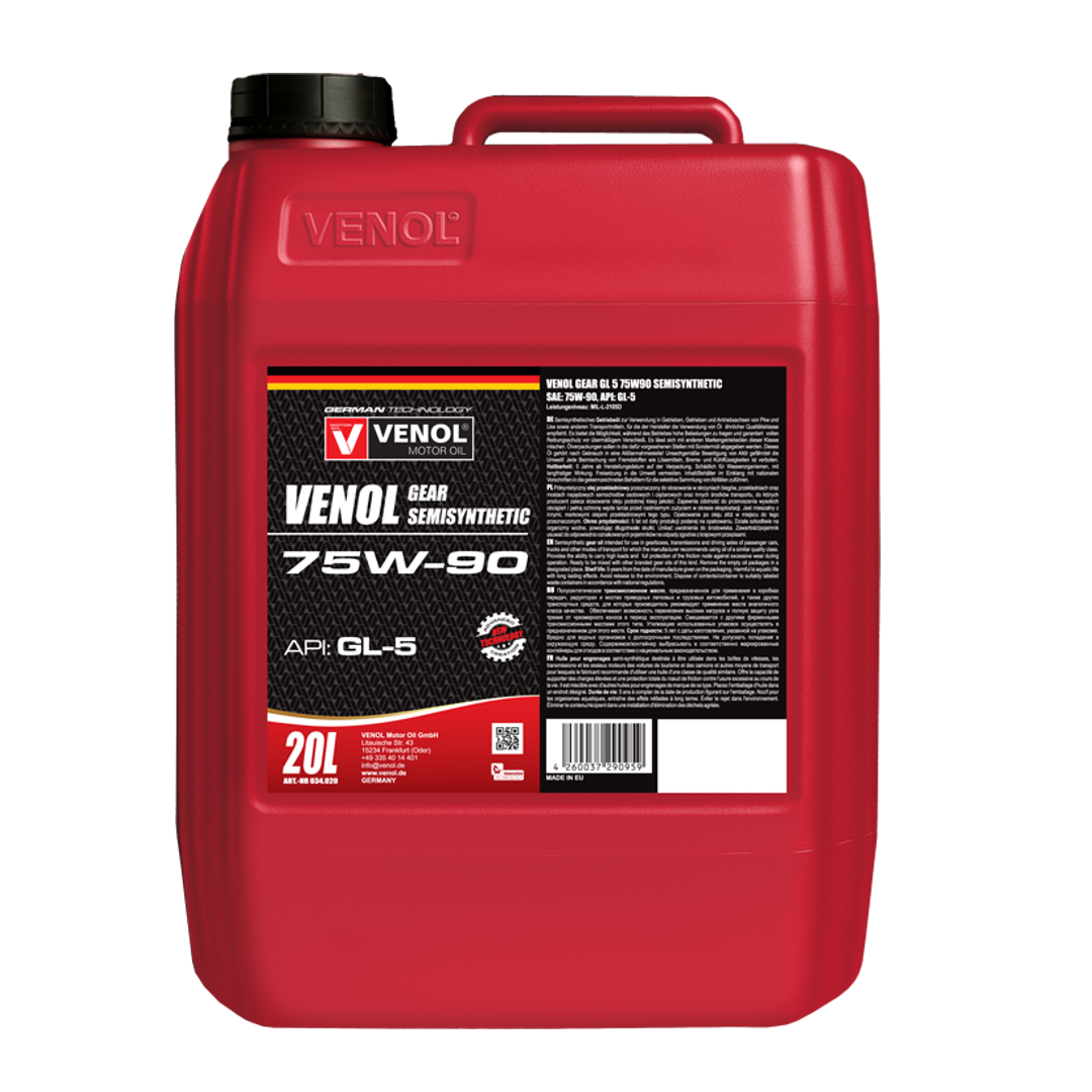 olej przekładniowy VENOL GEAR GL 5 75W90 SEMISYNTHETIC