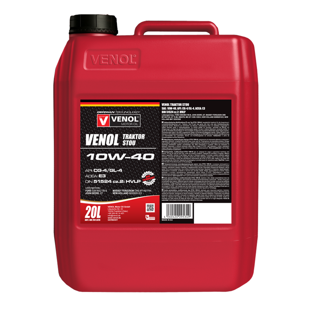 olej wielofunkcyjny VENOL TRAKTOR STOU CG 4 GL 4 HVLP 10W40 - 20l